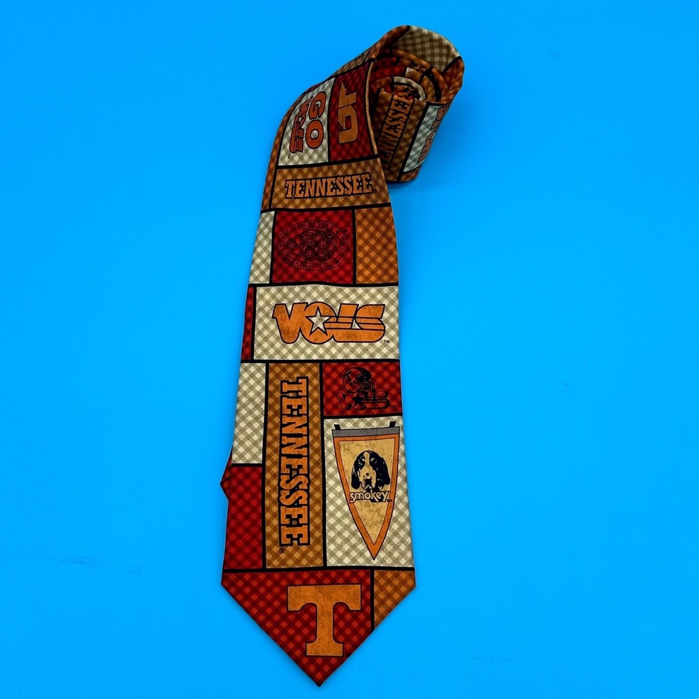 Eagle‎ Neckwear Tennessee Volunteers Vols Smokey Silk Tie Orange Patchwork NCAA